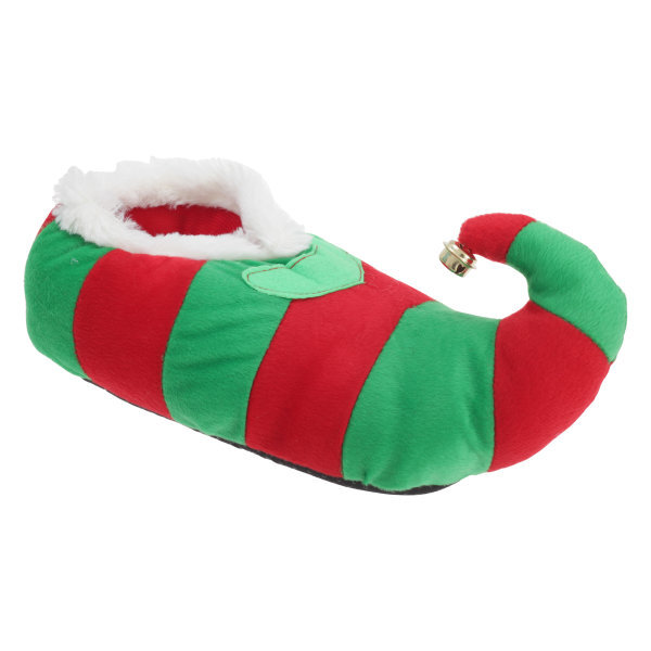 Unisex Striped Elf Design Novelty Slippers (UK 7-8)