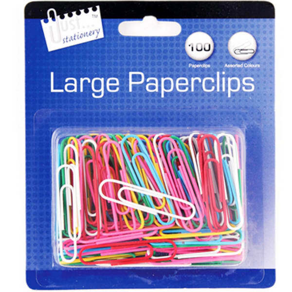 Just Stationery 100 Large Paperclips