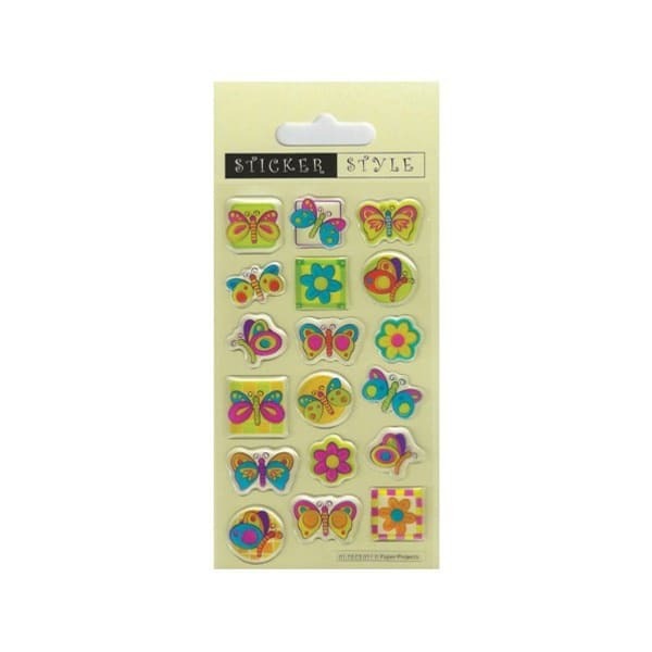 Reusable Butterflies Puffy Stickers (Pack of 18)