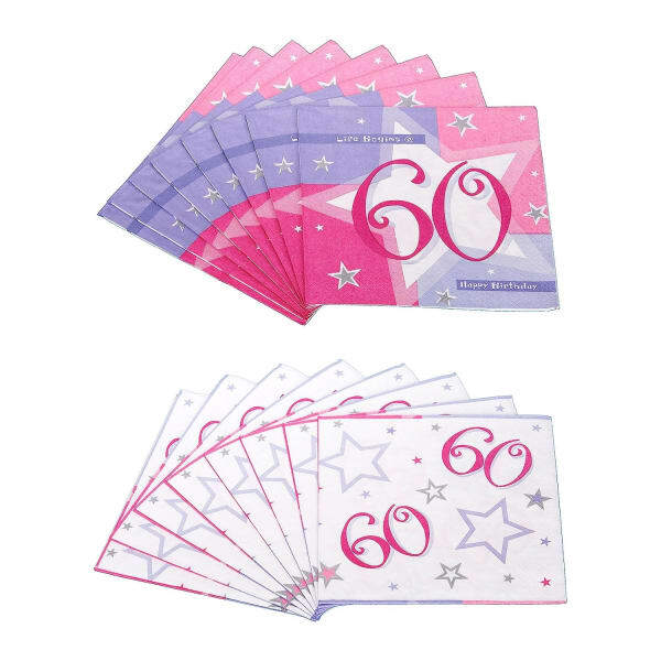 Amscan Shimmer 60th Napkins (Pack of 16)