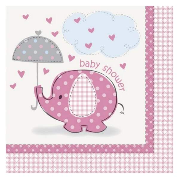 Unique Party Pink Lunch Napkins - Umbrellaphants