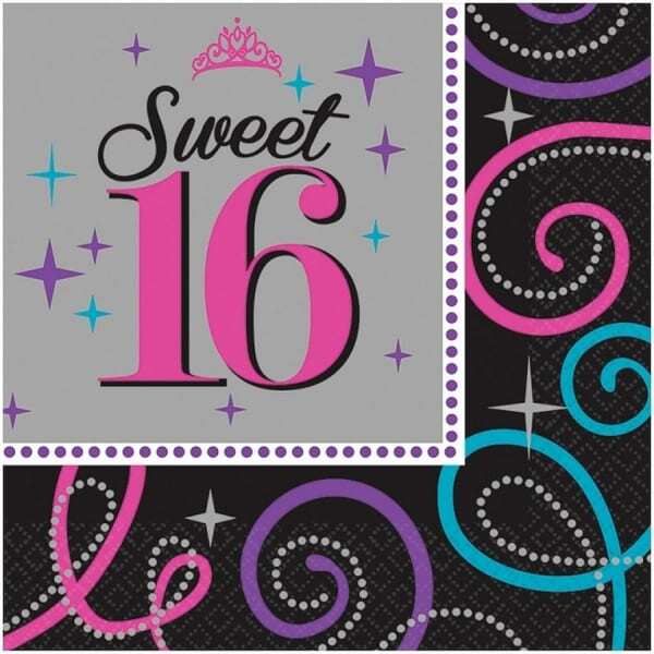 Amscan Sweet Sixteen Napkins (Pack of 16)