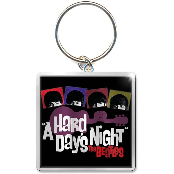 The Beatles Hard Days Night Guitar Photo Print Keyring