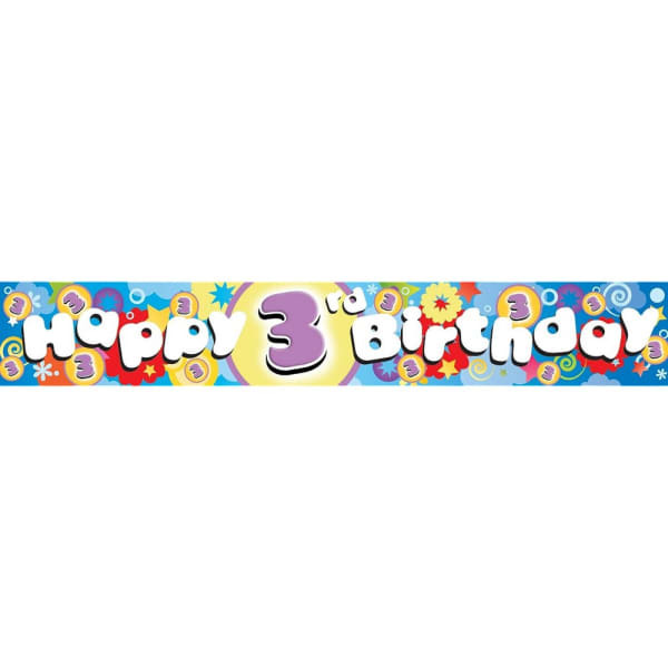 Amscan Foil Holographic 3rd Birthday Banner