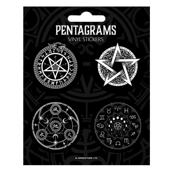 Grindstore Vinyl Pentagram Stickers (Pack of 4)