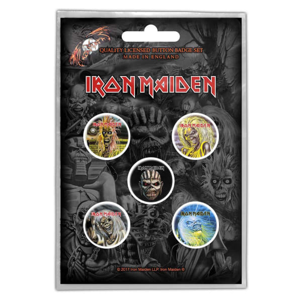 Iron Maiden The Faces of Eddie Badge Set (Pack of 5)