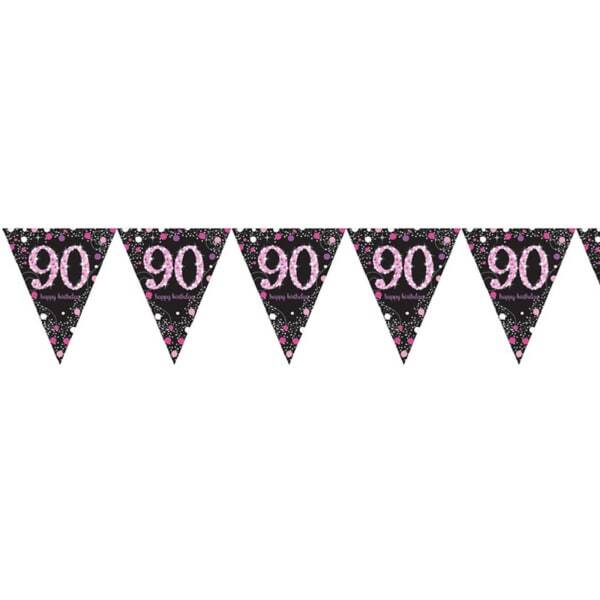 Amscan Sparkling Pink Celebration 90th Birthday Bunting