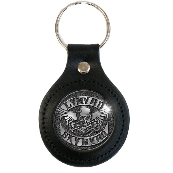 Lynyrd Skynyrd Biker Logo Leather Keyring