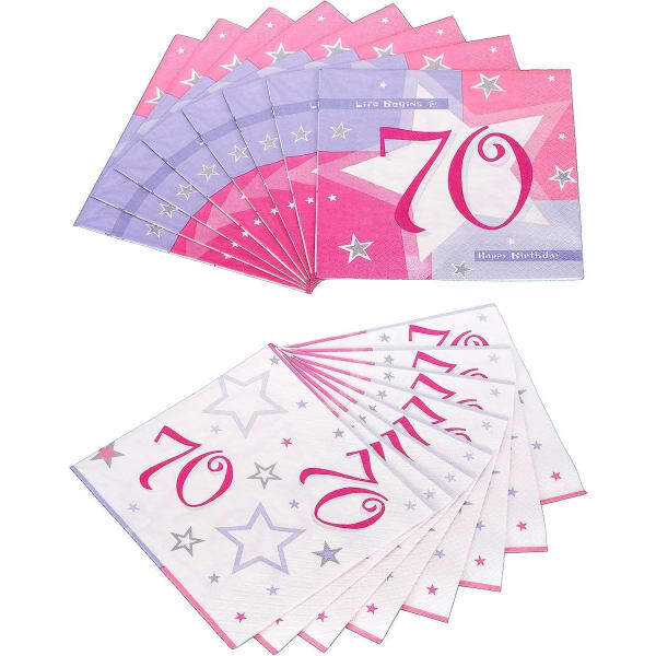 Amscan Shimmer 70th Napkins (Pack of 16)