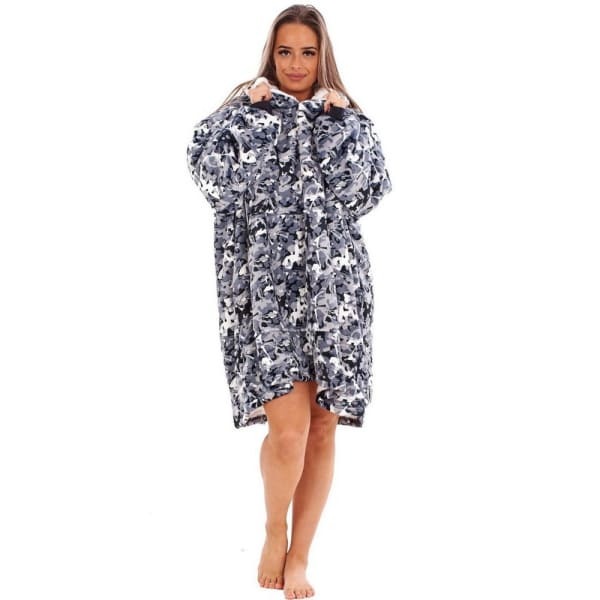 Adult Camouflage Fleece Hoodie Blanket