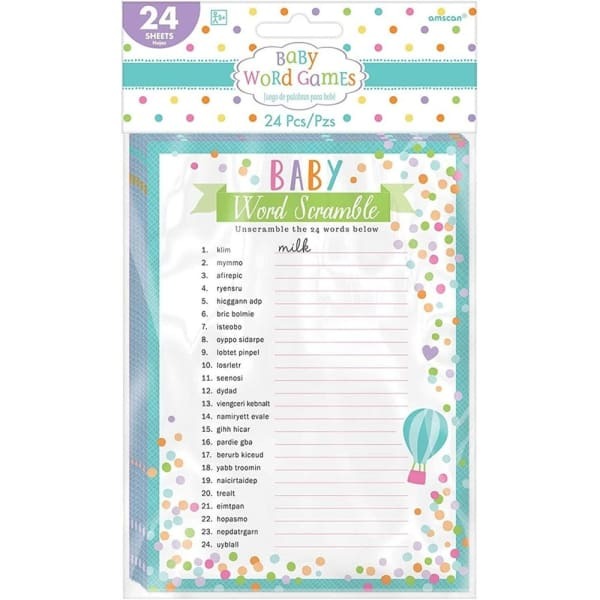 Amscan Baby Shower Word Scramble Game (Pack of 24)