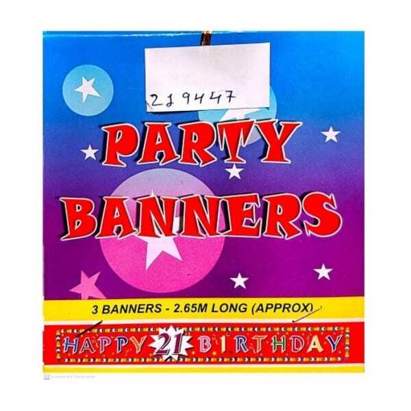 21st Birthday Banner (Pack of 3)