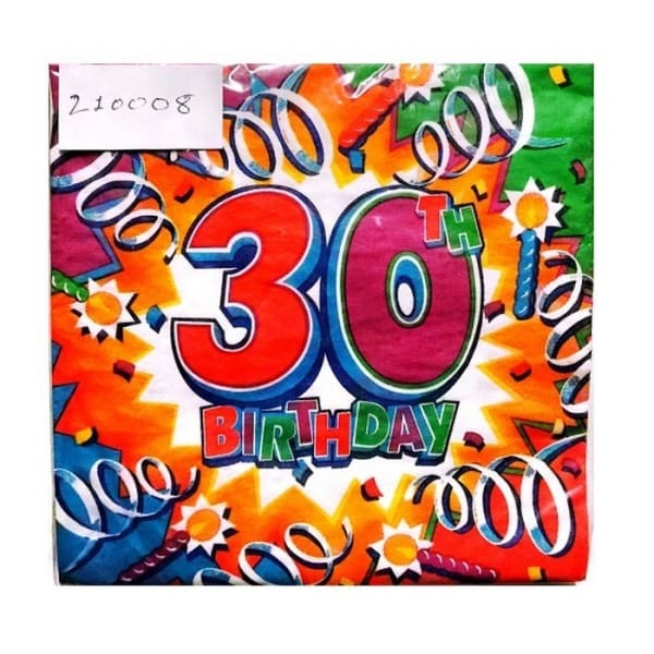 Amscan Confetti 30th Birthday Napkins (Pack of 16)