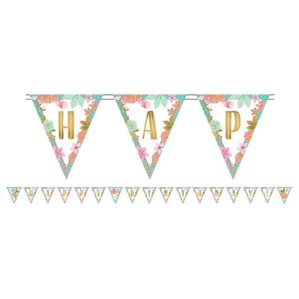 Amscan Paper Boho Happy Birthday Banner