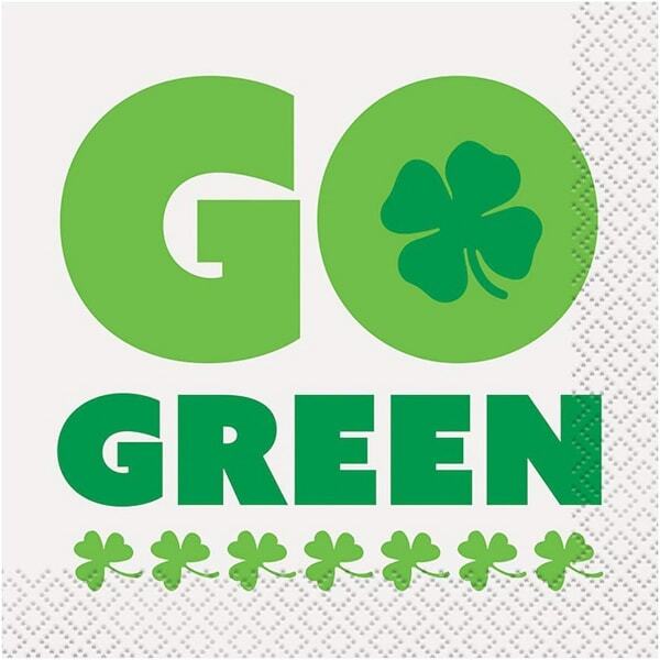 Go Green St Patricks Day Napkins (Pack of 16)