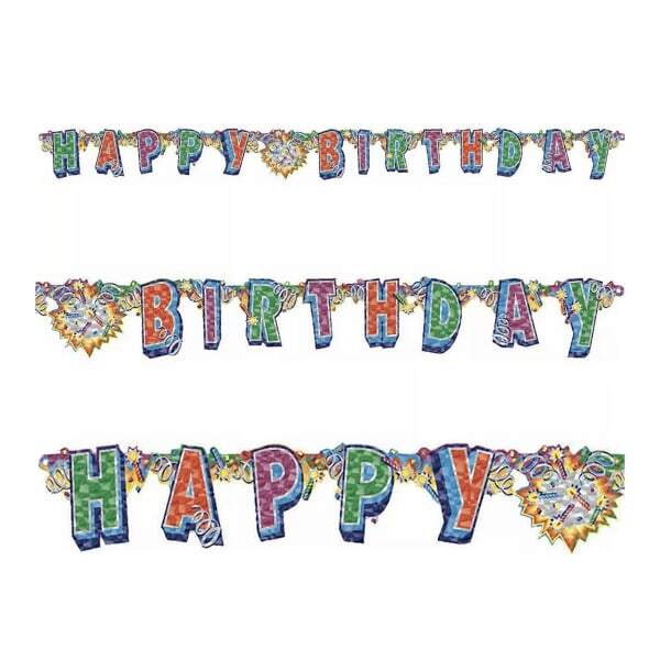 Amscan Prismatic Happy Birthday Jointed Banner