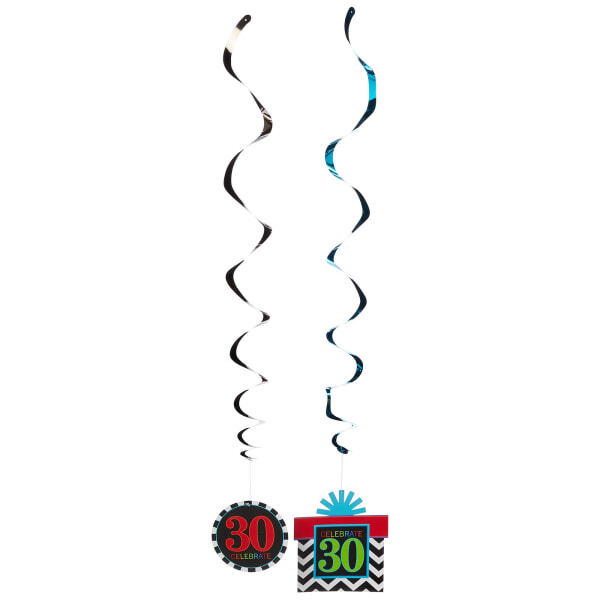 Amscan Swirl 30th Hanging Decoration (Pack of 12)