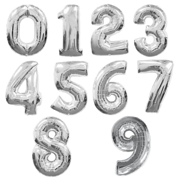 Amscan Supershape Silver Number Balloons (7)