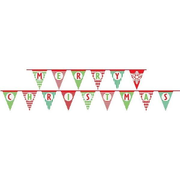 Unique Party Merry Christmas Patterned Bunting