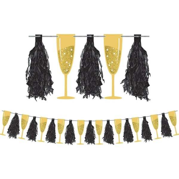 Amscan Glitter Champagne Flute Banner