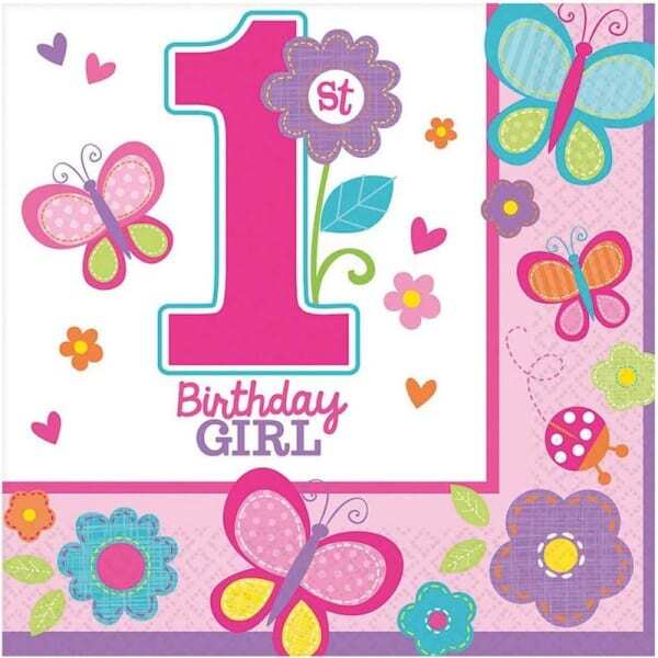 Amscan 1st Birthday Disposable Napkins (Pack of 16)