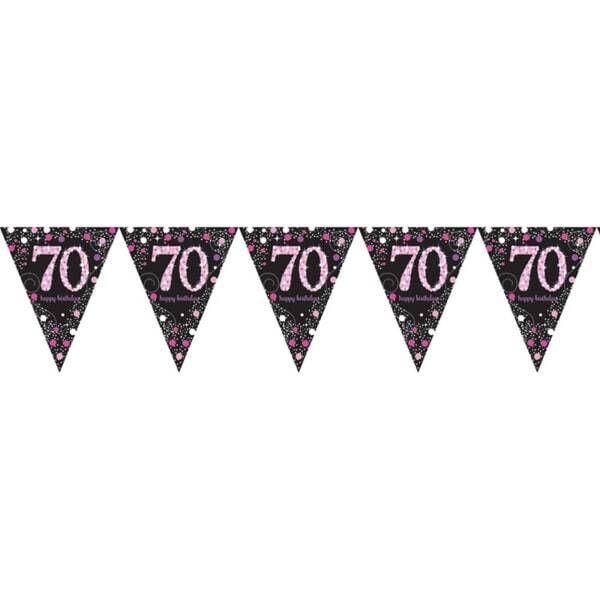 Amscan Sparkling Pink Celebration 70th Birthday Bunting