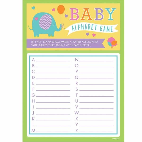 Amscan Alphabet Baby Shower Game (Pack of 24)