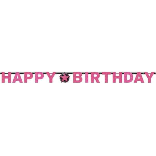 Amscan Prism Pink Happy Birthday Letter Banner (21st)