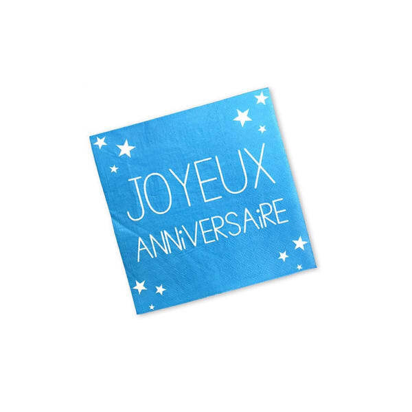 Joyeus Anniversaire Happy Birthday Napkins (Pack of 24)