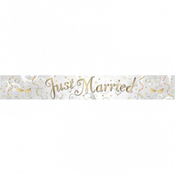 Amscan Holographic Just Married Banner