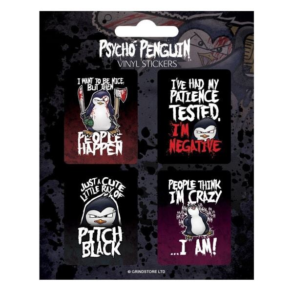 Psycho Penguin Vinyl Stickers (Pack of 4)