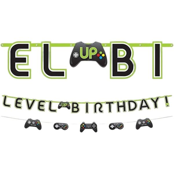 Amscan Level Up Gamers Birthday Banner Set (Pack of 2)