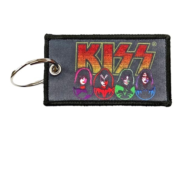 Kiss Faces Double Sided Patch Keyring