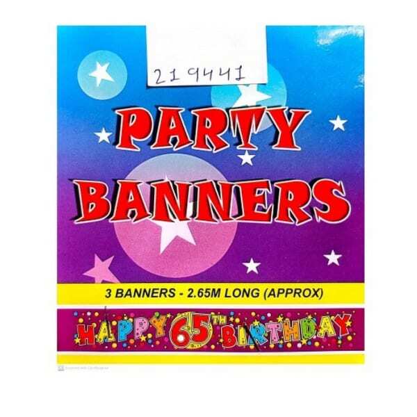 65th Birthday Banner (Pack of 3)