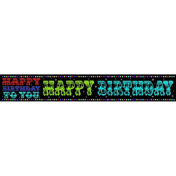 Simon Elvin Foil Holographic Birthday Banner (Pack of 6)