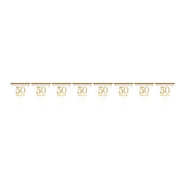 Amscan Gold 50 Year Anniversary Pennant Banner (4m)