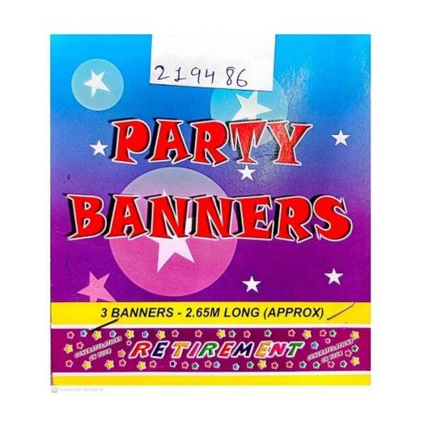 Printed Retirement Banner (Pack of 3)