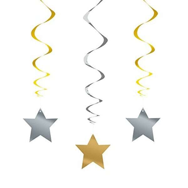 Amscan Hollywood Swirl Hanging Decoration (Pack of 5)