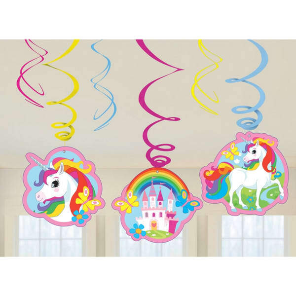 Amscan Unicorn Swirls Hanging Decorations (Pack Of 6)