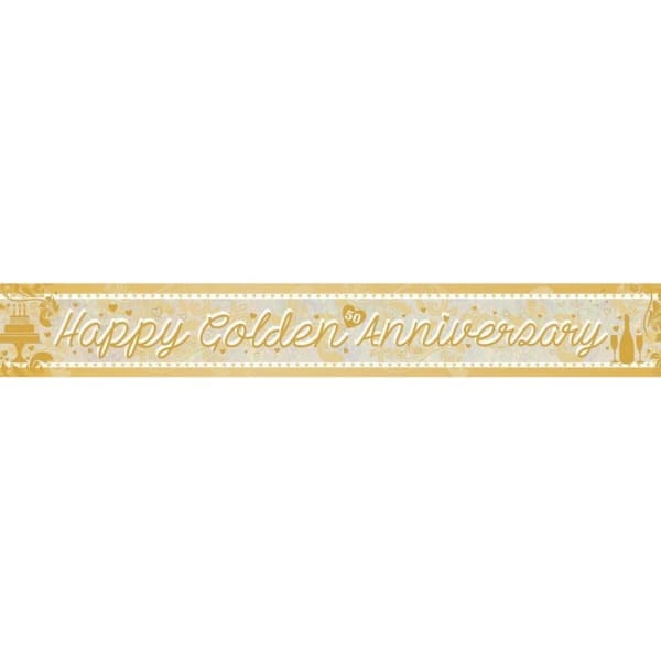 Amscan Golden (50th) Wedding Anniversary Banner