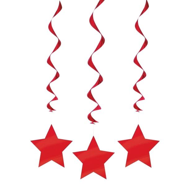 Unique Party Star Swirls Decorations (Pack Of 3)