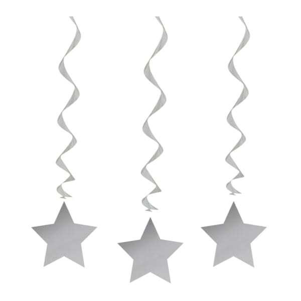 Unique Party Star Swirls Decorations (Pack Of 3)