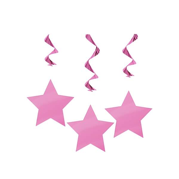 Unique Party Star Swirls Decorations (Pack Of 3)