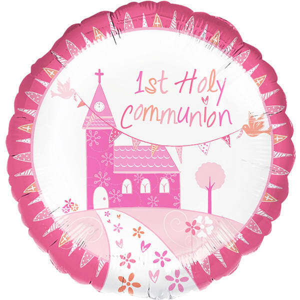 Amscan 18 Inch Communion Church Pink Circle Foil Balloon