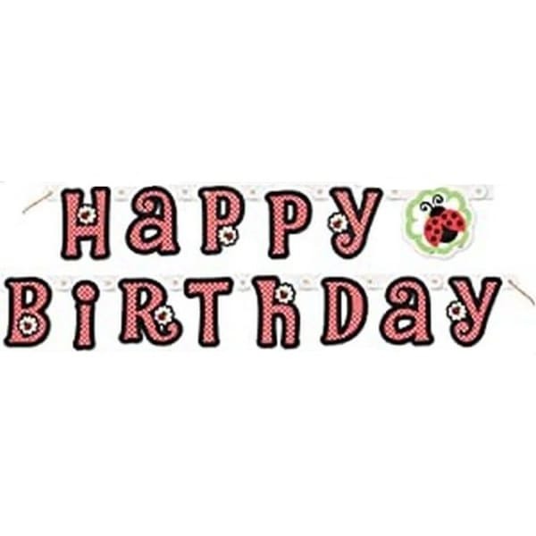 Unique Party Ladybird Party Happy Birthday Banner