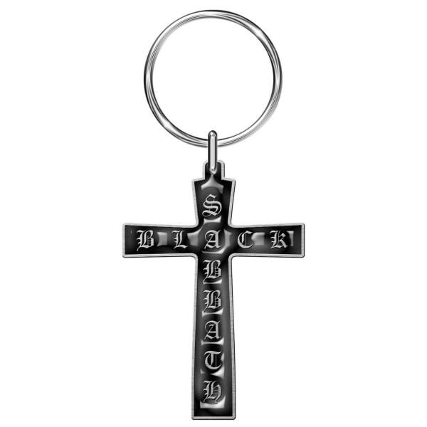 Black Sabbath Cross Enamel Keyring