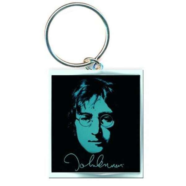 John Lennon Photograph Enamel Keyring