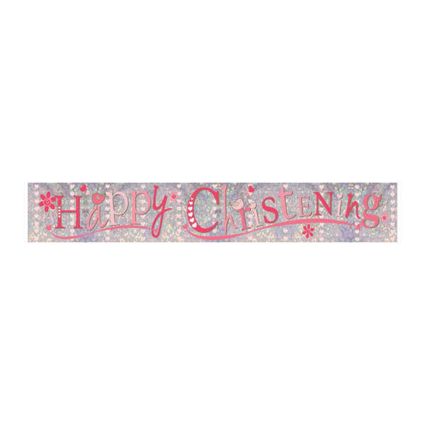 Amscan Happy Christening Foil Banner (2.7m)