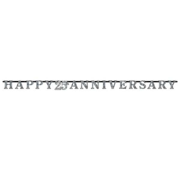 Amscan Silver 25 Year Anniversary Letter Banner (3m)