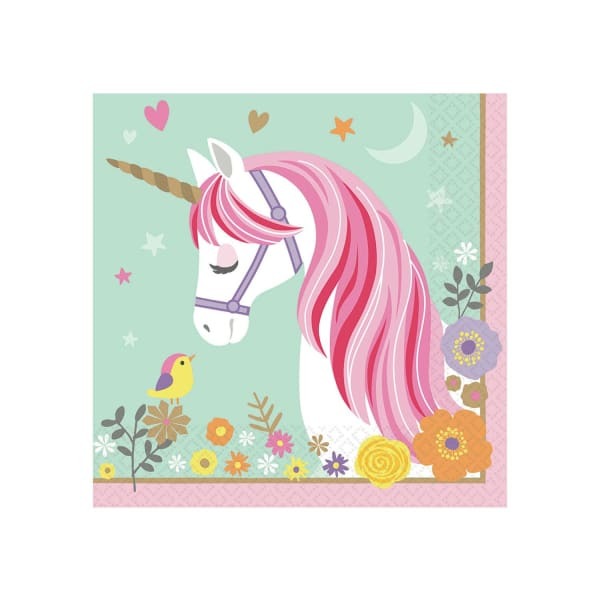 Amscan Magical Unicorn Napkins (Pack of 16) (33cm)